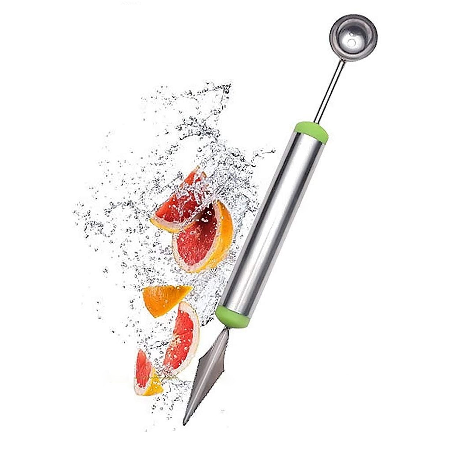 5335 Multifunctional 2 in 1 Melon Baller - Stainless Steel Dig Scoop with Fruit Carving Knife. DeoDap 5335 Multifunctional 2 in 1 Melon Baller - Stainless Steel Dig Scoop with Fruit Carving Knife. DeoDap